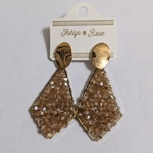 NWT Gold Beaded Drop Dangle Earrings